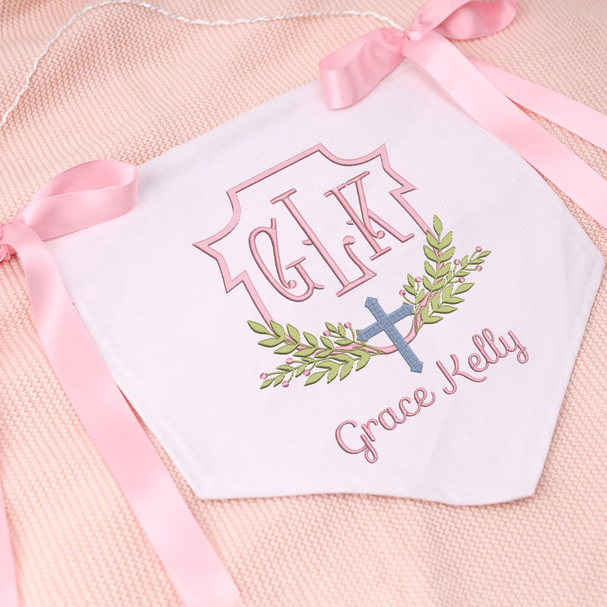 Baby Crib Canvas Hanging Pennant Flag, Newborn Baby Banner with Bows Ribbon, Baby Shower Banner, Baby Room Front Door Sign, Nursery Wall Décor
