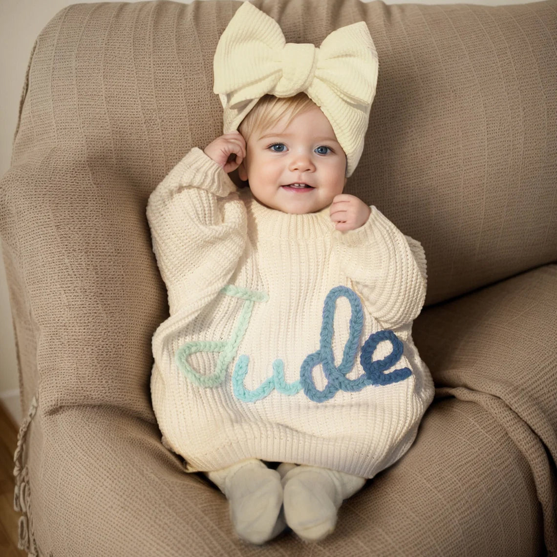 Baby Name Sweater, Baby Knit Sweater, Embroidered Baby Sweatshirt, Personalized Baby Clothes, Baby Girl Coming Home Outfit, Baby Shower Gift