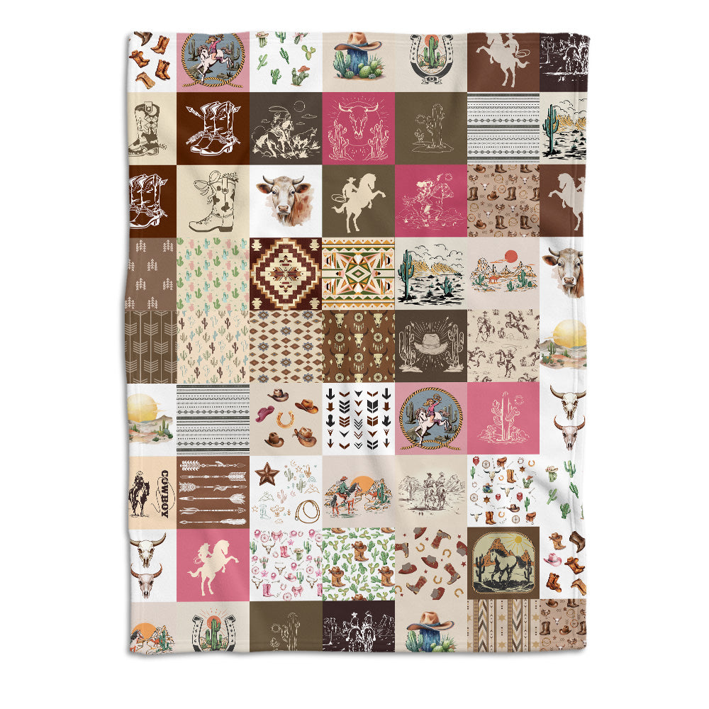 Western Baby Blanket for Boys Girls, Cowboy Baby Blankets for Newborns, Toddlers, Kids