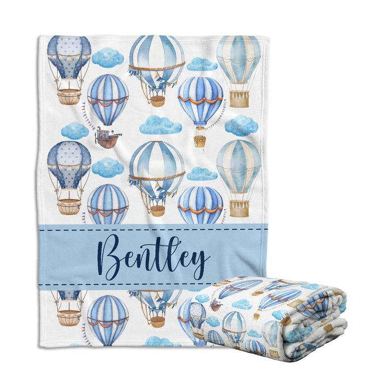 Blue Baby Blanket, Personalized Baby Blankets for Boys, Swaddle Blanket, Plush Blankets for Son Grandson Newborn Toddlers Kids