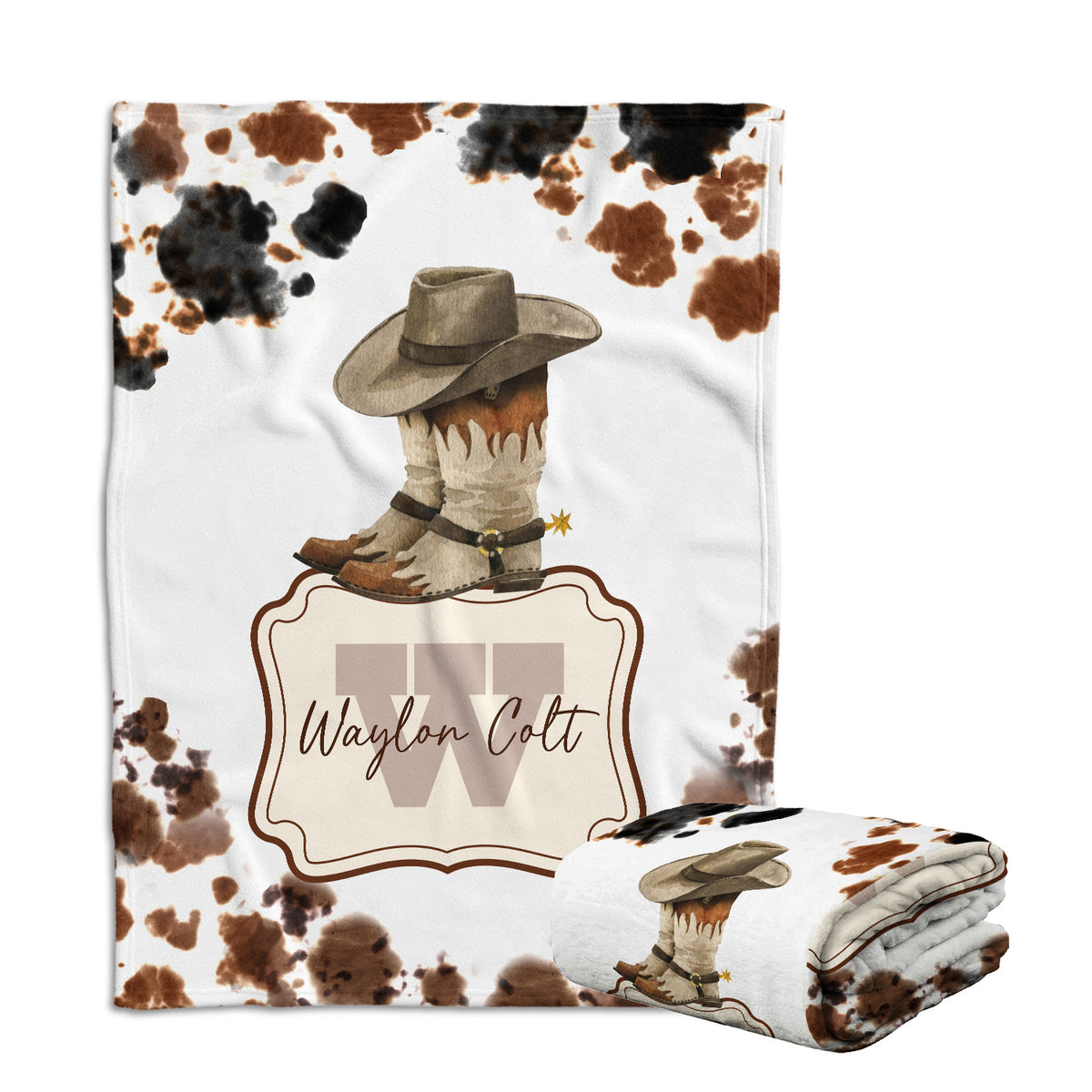Cowboy Baby Blankets, Personalized Baby Blankets with Name, Custom Name Baby Blanket, Swaddle Baby Blanket, Crib, Gift For Kids