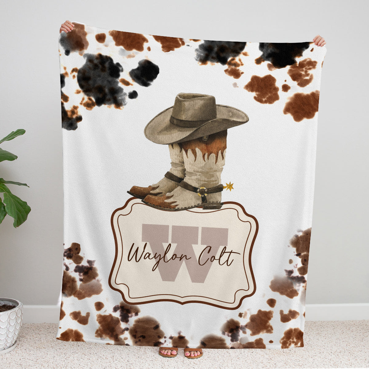 Cowboy Baby Blankets, Personalized Baby Blankets with Name, Custom Name Baby Blanket, Swaddle Baby Blanket, Crib, Gift For Kids