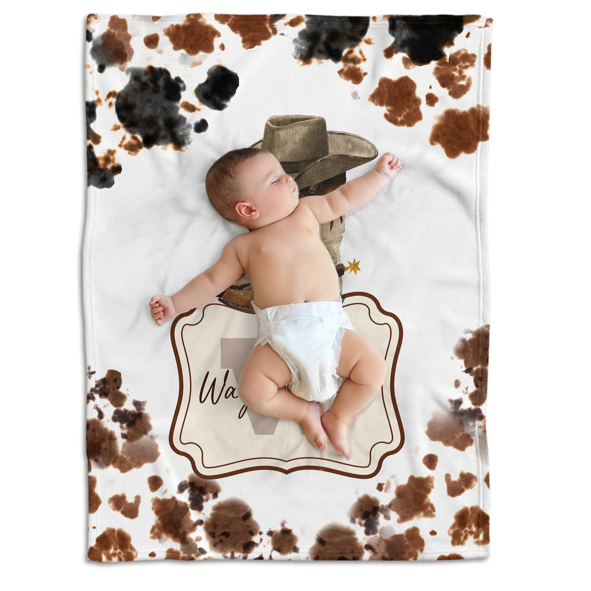 Cowboy Baby Blankets, Personalized Baby Blankets with Name, Custom Name Baby Blanket, Swaddle Baby Blanket, Crib, Gift For Kids