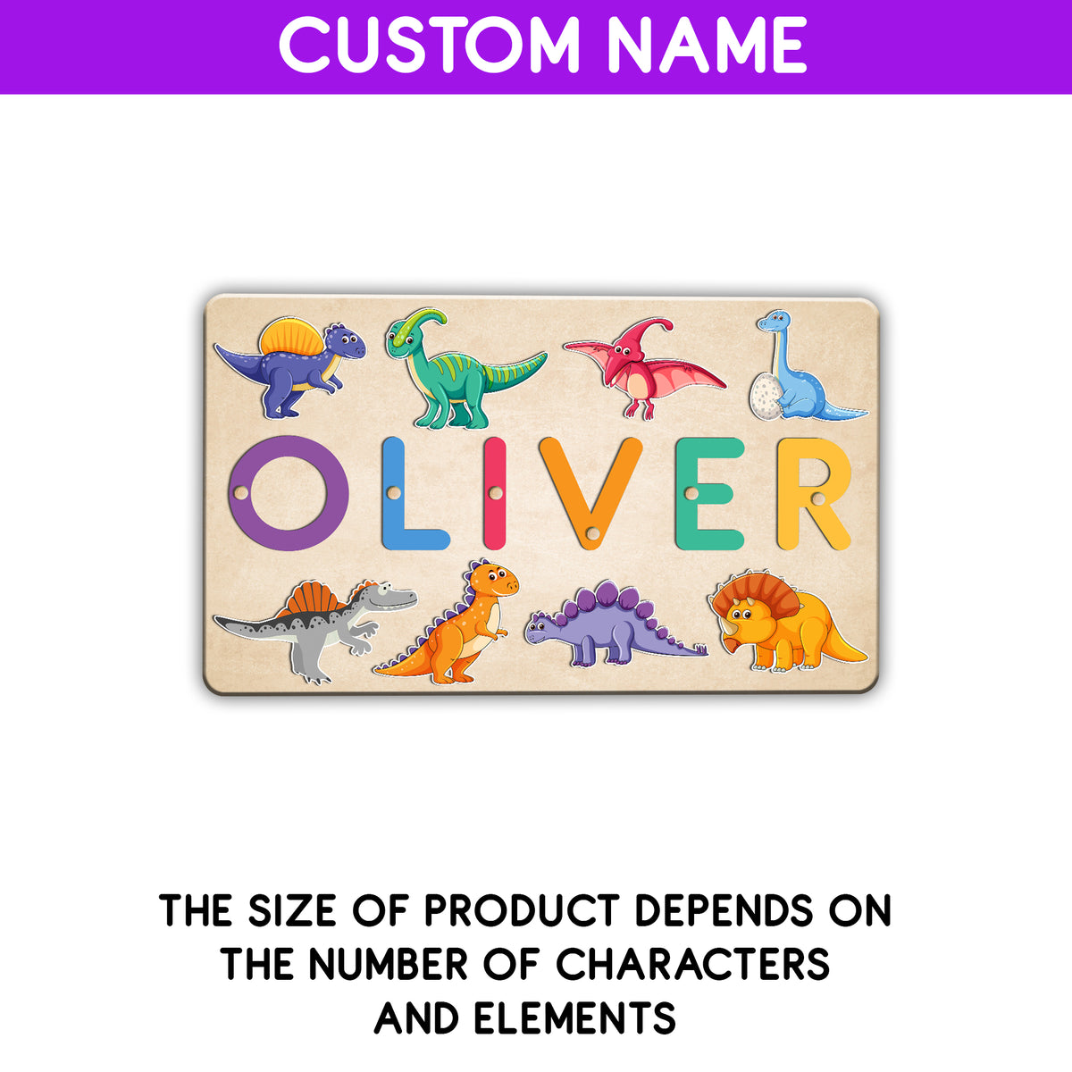 Personalized Dinosaur Toys Name Puzzle: Wooden 1st Birthday & Christmas Gift