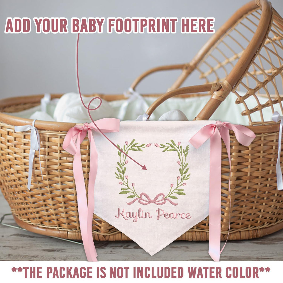 Custom Baby Arrival Announcement Sign, Baby Footprint Sign with Baby Name, Baby Name Reveal, Personalized Baby Announcement Sign, Sign for Hospital, Newborn Name Sign for Nursery Décor