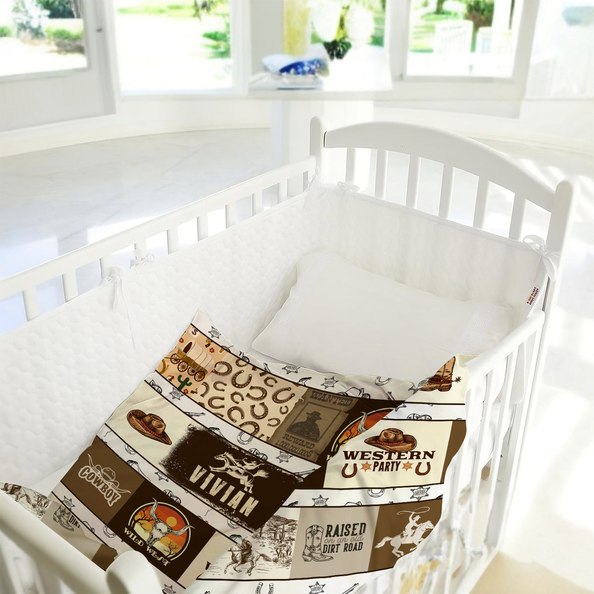 Custom Baby Blankets For Boys, Cowboy Baby Stuff, Western Blanket For Baby Girls, Custom Name Western Nursery Decorations