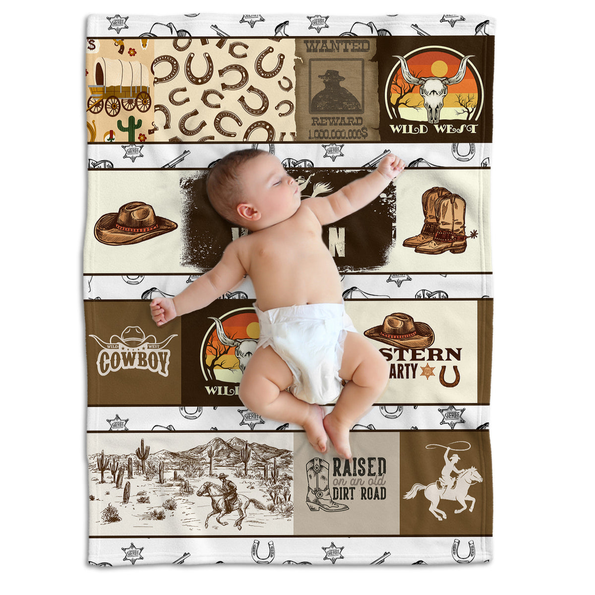 Custom Baby Blankets For Boys, Cowboy Baby Stuff, Western Blanket For Baby Girls, Custom Name Western Nursery Decorations