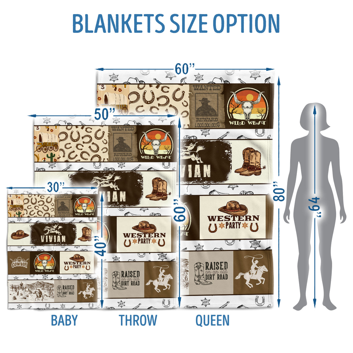 Custom Baby Blankets For Boys, Cowboy Baby Stuff, Western Blanket For Baby Girls, Custom Name Western Nursery Decorations