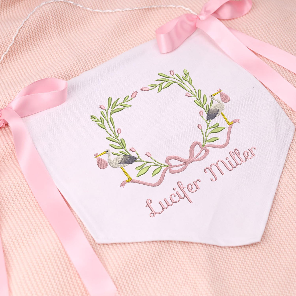 Custom Baby Flag Arrival Announcement Sign, Baby Footprint Sign with Baby Name, Baby Name Reveal, Sign for Hospital, Stork Newborn Name Sign for Nursery Décor