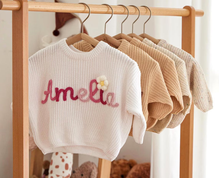 Custom Embroidered Baby Name Sweater, Embroidered Sweater, Personalised baby Jumper, Baby Gifts, Christmas Gift