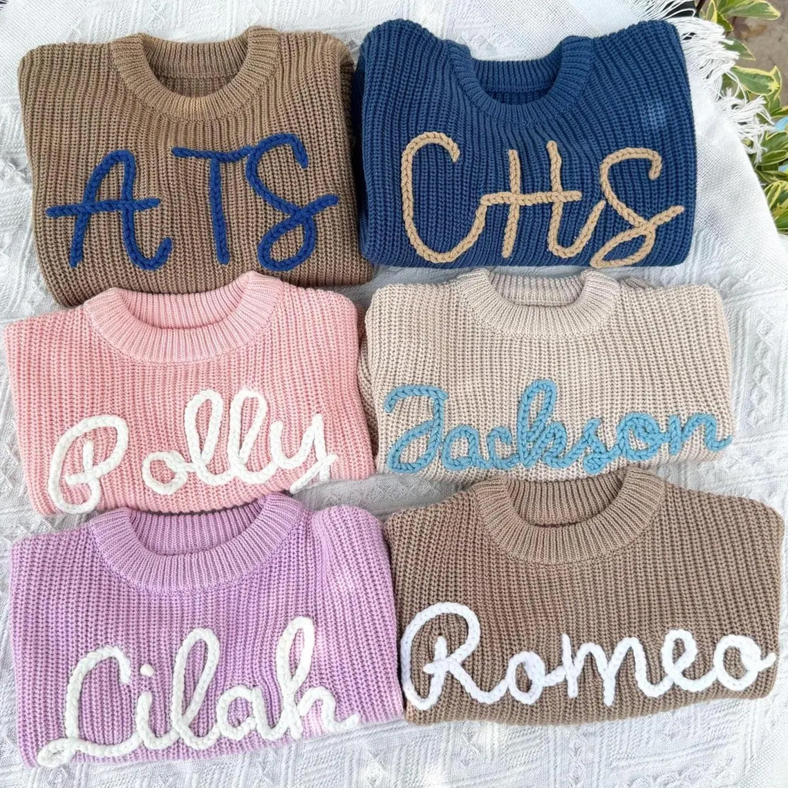 Custom Hand Embroidered Name Sweater Baby, Baby Boy And Girl Name Sweater, Gift For Baby