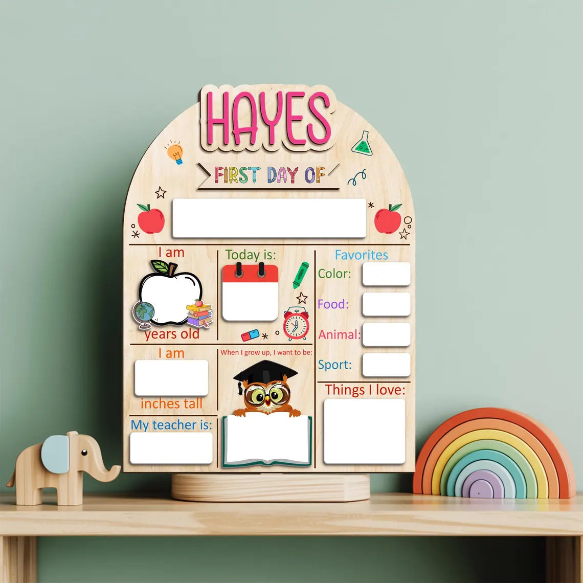 Custom Name Back To School Board, First Day Last Day Of School Sign, 1st Day of School Board, Reusable Back To School Dry Erase Sign
