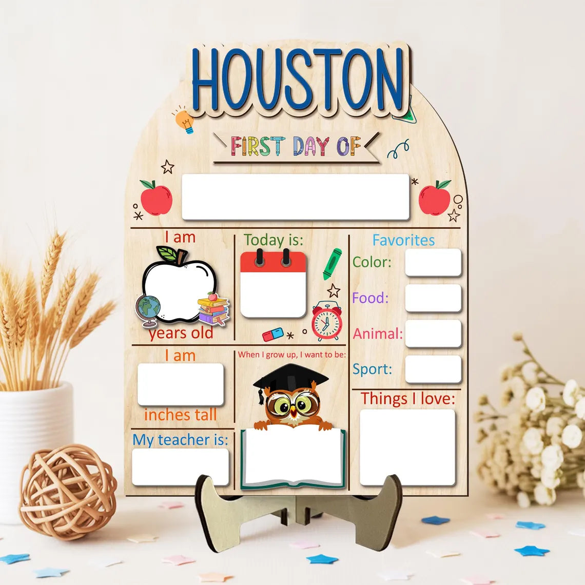 Custom Name Back To School Board, First Day Last Day Of School Sign, 1st Day of School Board, Reusable Back To School Dry Erase Sign