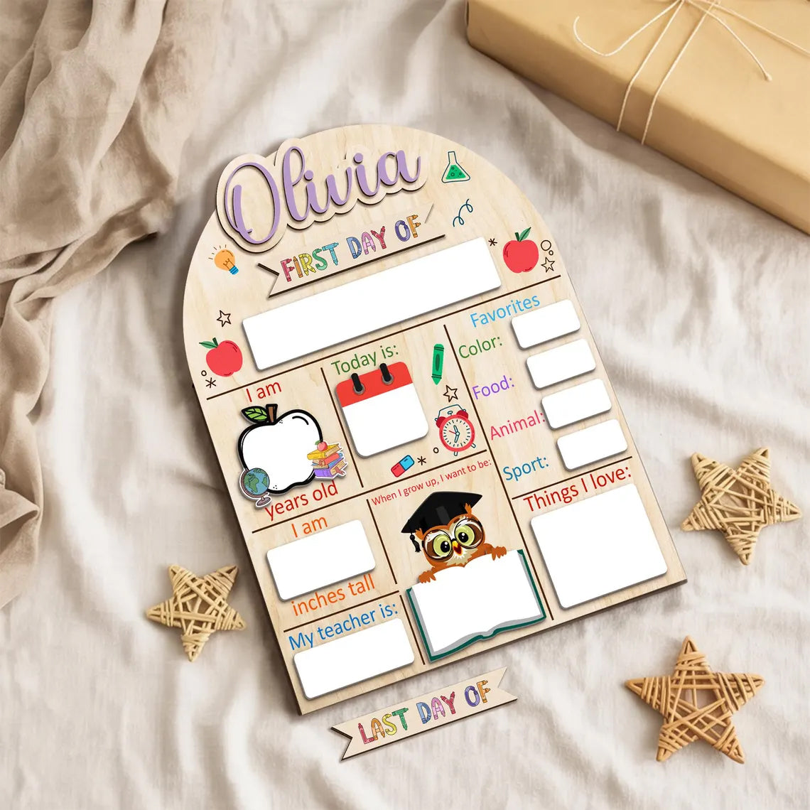 Custom Name Back To School Board, First Day Last Day Of School Sign, 1st Day of School Board, Reusable Back To School Dry Erase Sign