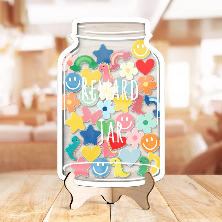 Custom Kids Reward Jar With Tokens, Personalized Gift for Teacher, Classroom Teacher Star Jar, Back to School Gifts