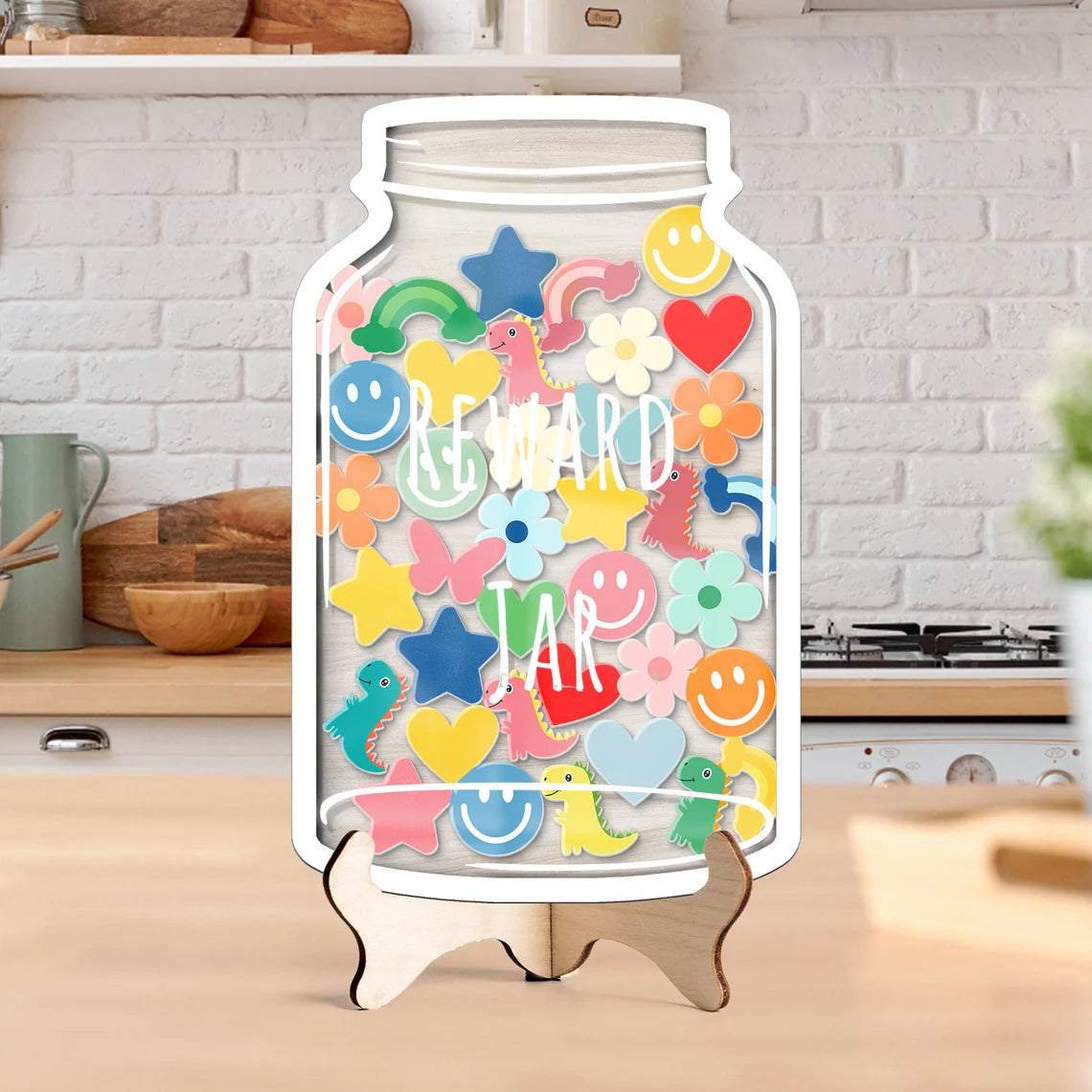 Custom Kids Reward Jar With Tokens, Personalized Gift for Teacher, Classroom Teacher Star Jar, Back to School Gifts