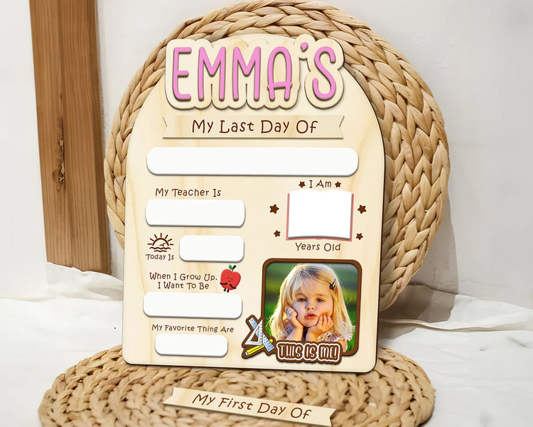 Customized Back To School Board Sign, First/Last Day Of School Sign