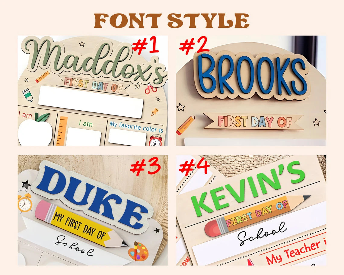 Customized Back To School Board Sign, First/Last Day Of School Sign