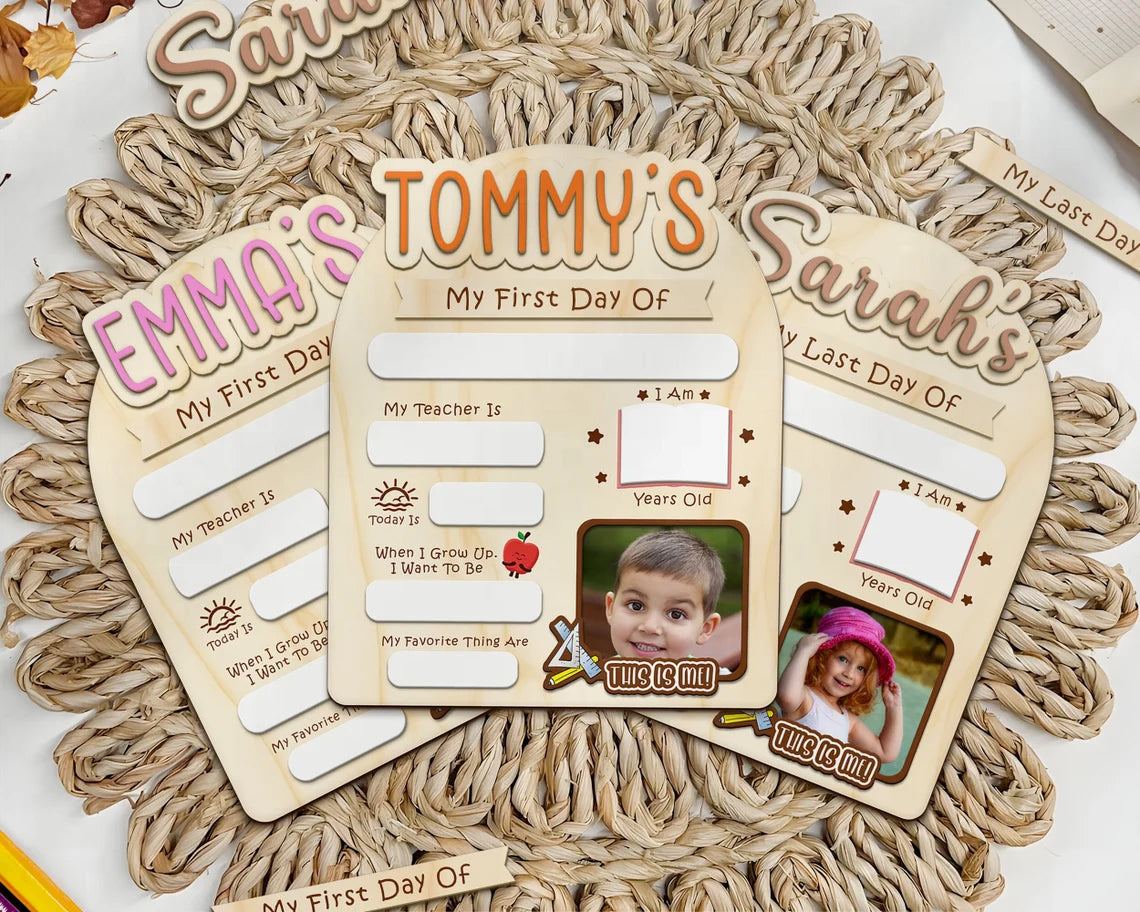 Customized Back To School Board Sign, First/Last Day Of School Sign