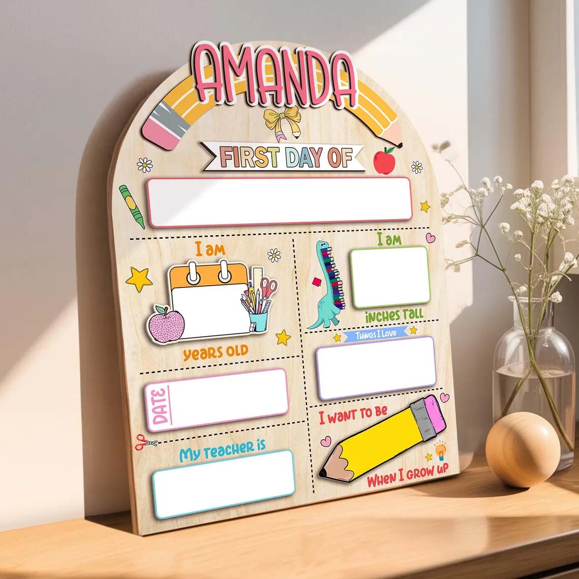 Customized First And Last Day School Sign, Back to School Sign, Customized 1st Day of School Sign, Gift For Kids