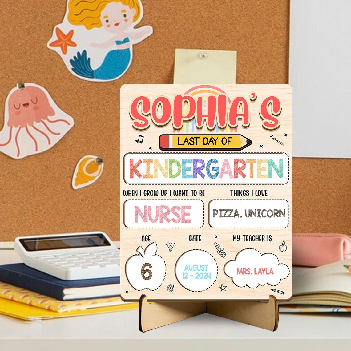 Customized First And Last Day School Sign, Back to School Sign, Gift For Kids, School Board Wood Sign