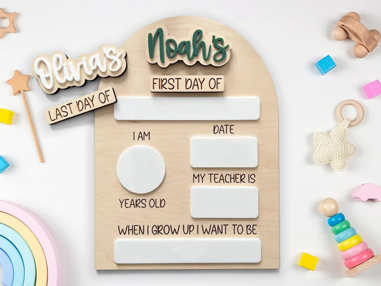 Customized First And Last Day School Sign, Back to School Sign, Gift for Kids