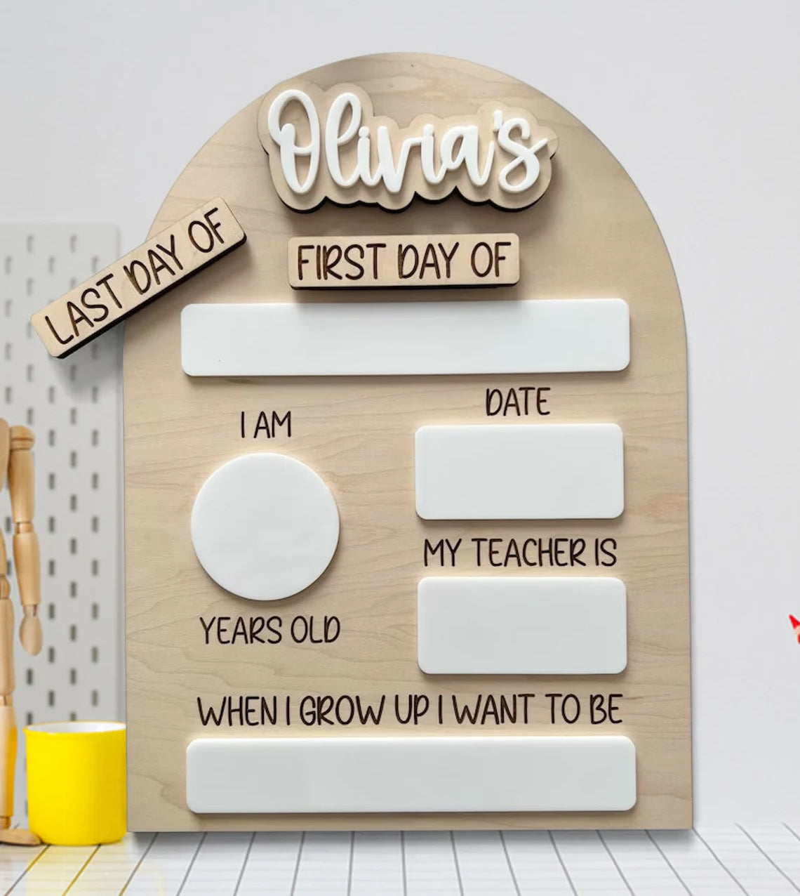 Customized First And Last Day School Sign, Back to School Sign, Gift for Kids
