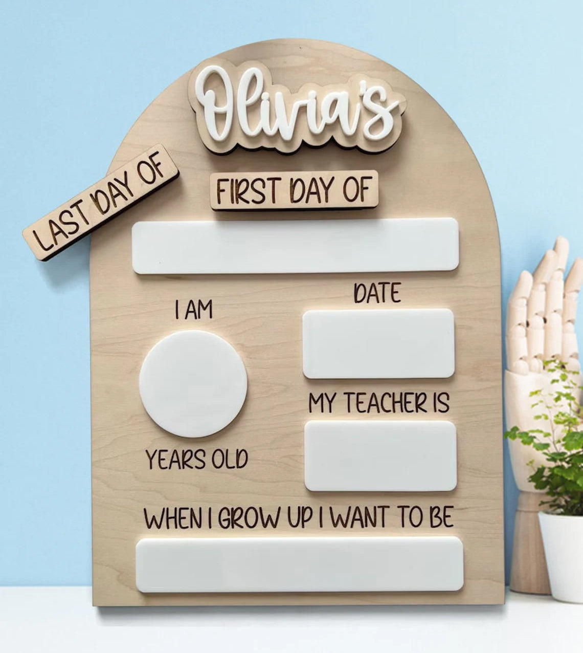 Customized First And Last Day School Sign, Back to School Sign, Gift for Kids