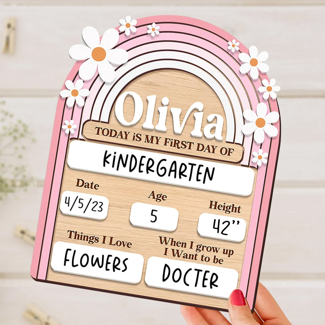 Customized First And Last Day School Sign, Back to School Sign, Gift for Kids