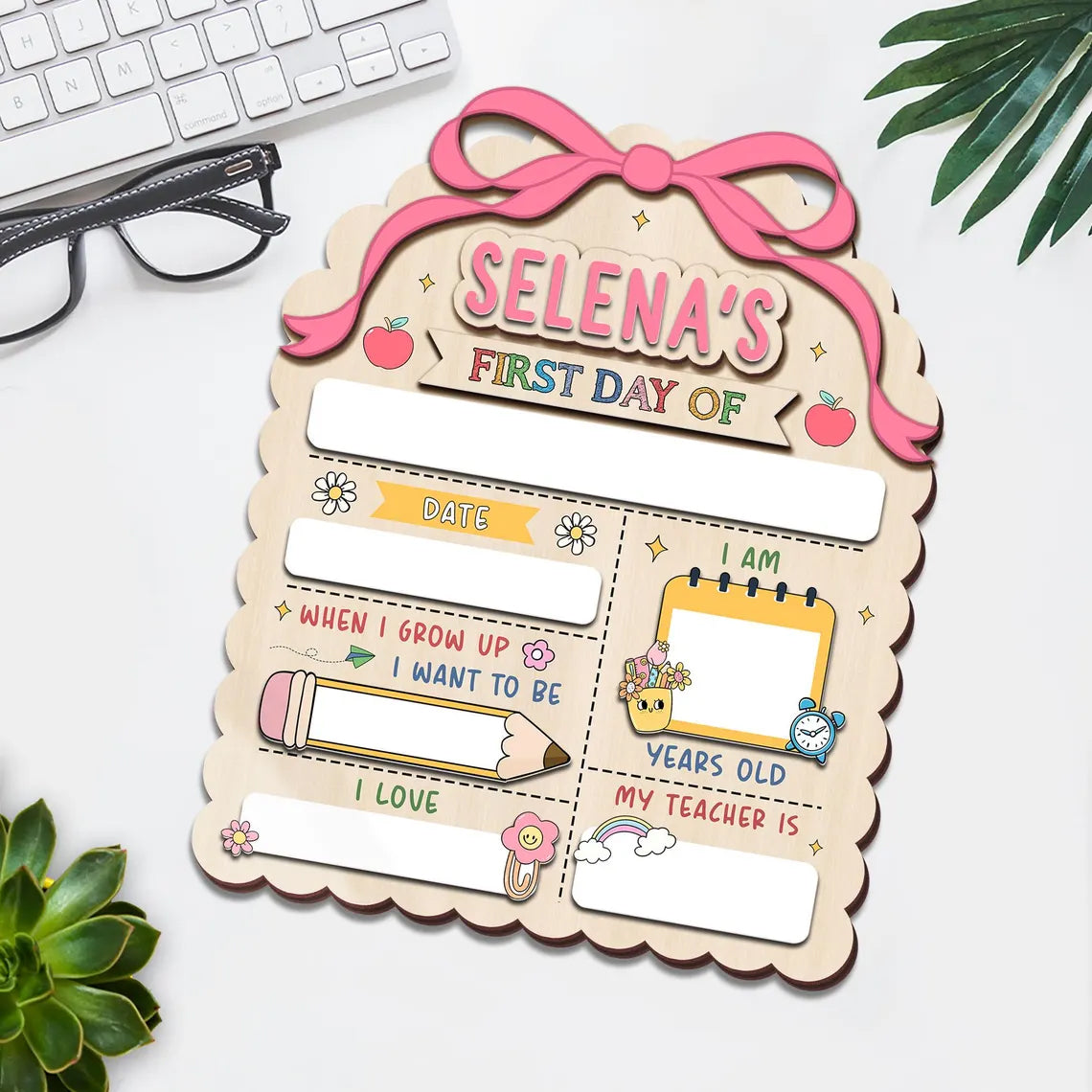 Customized First And Last Day School Sign, Back to School Sign, Kindergarten 1st Day of School Sign