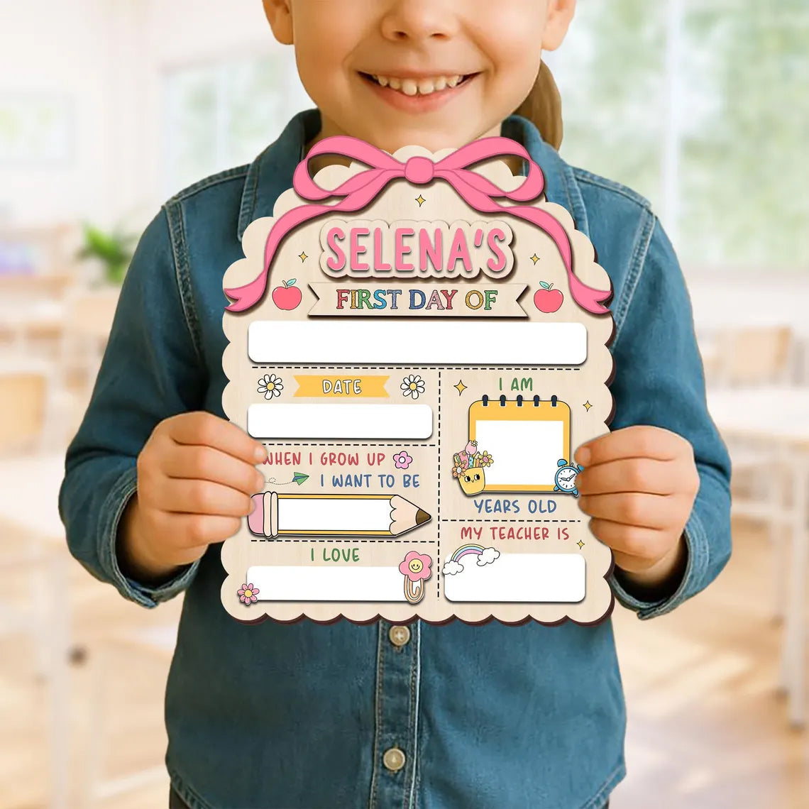 Customized First And Last Day School Sign, Back to School Sign, Kindergarten 1st Day of School Sign