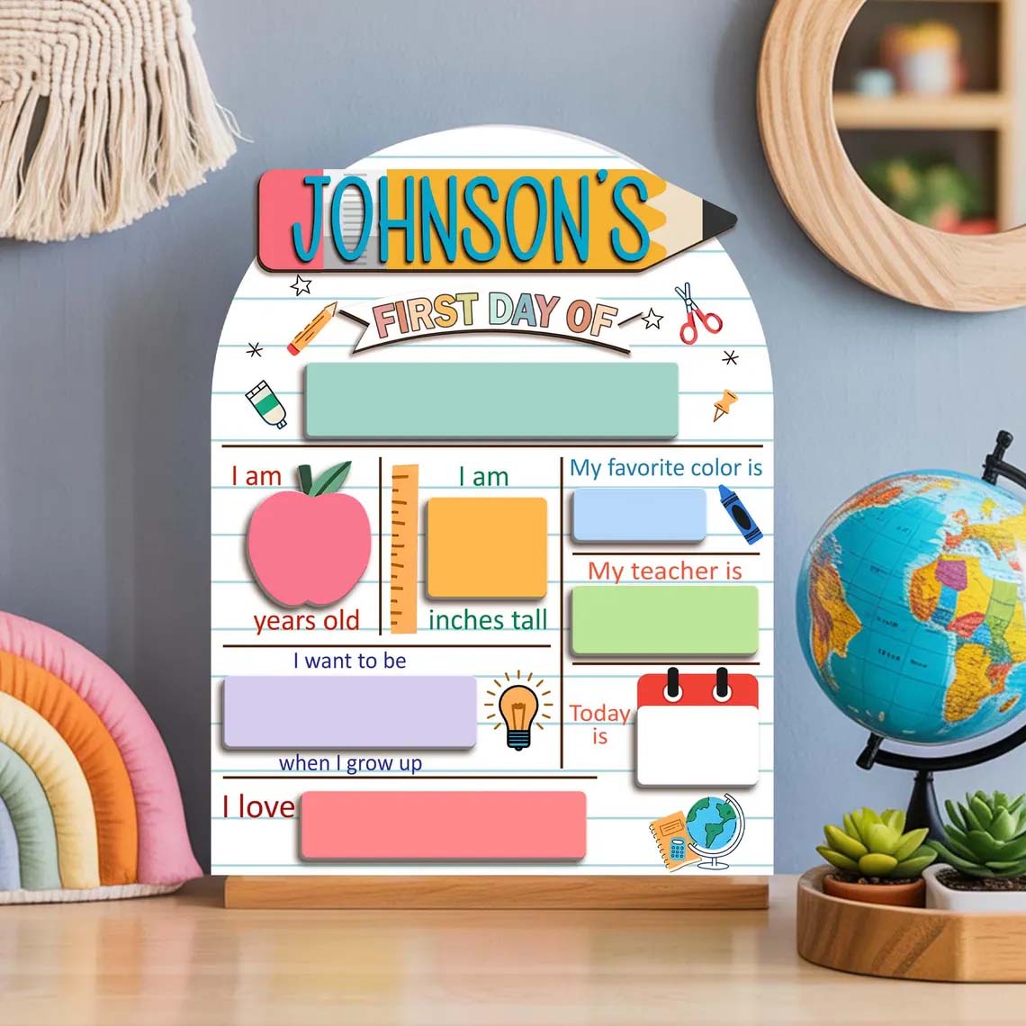 Customized First and Last Day Of School Sign, Custom 1st Day Of School Board, Reusable Back To School Sign, Gift For Kids