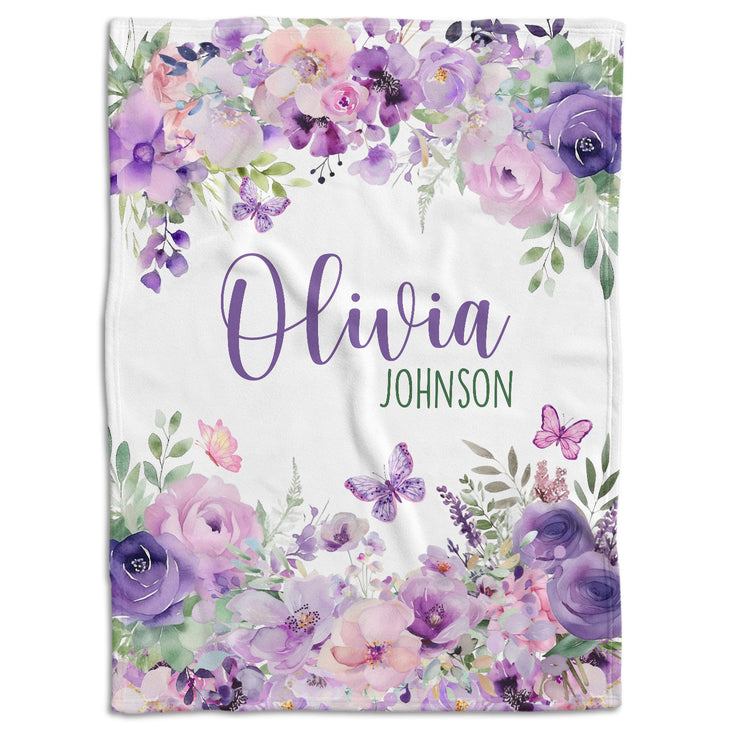 Customized Name Baby Girl Blanket For NewborToddler Nursery Bed Blankets Stroller Crib Shower Gifts, Super Soft Plush Fleece