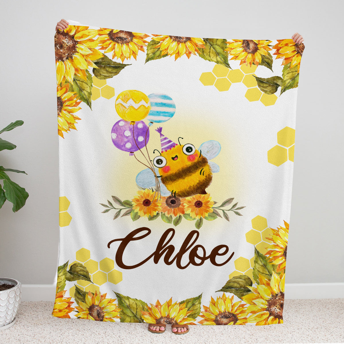 Customized Name Baby Girl Blanket for NewborToddler Nursery Bed Blankets Stroller Crib Shower Gifts, Super Soft Plush Fleece