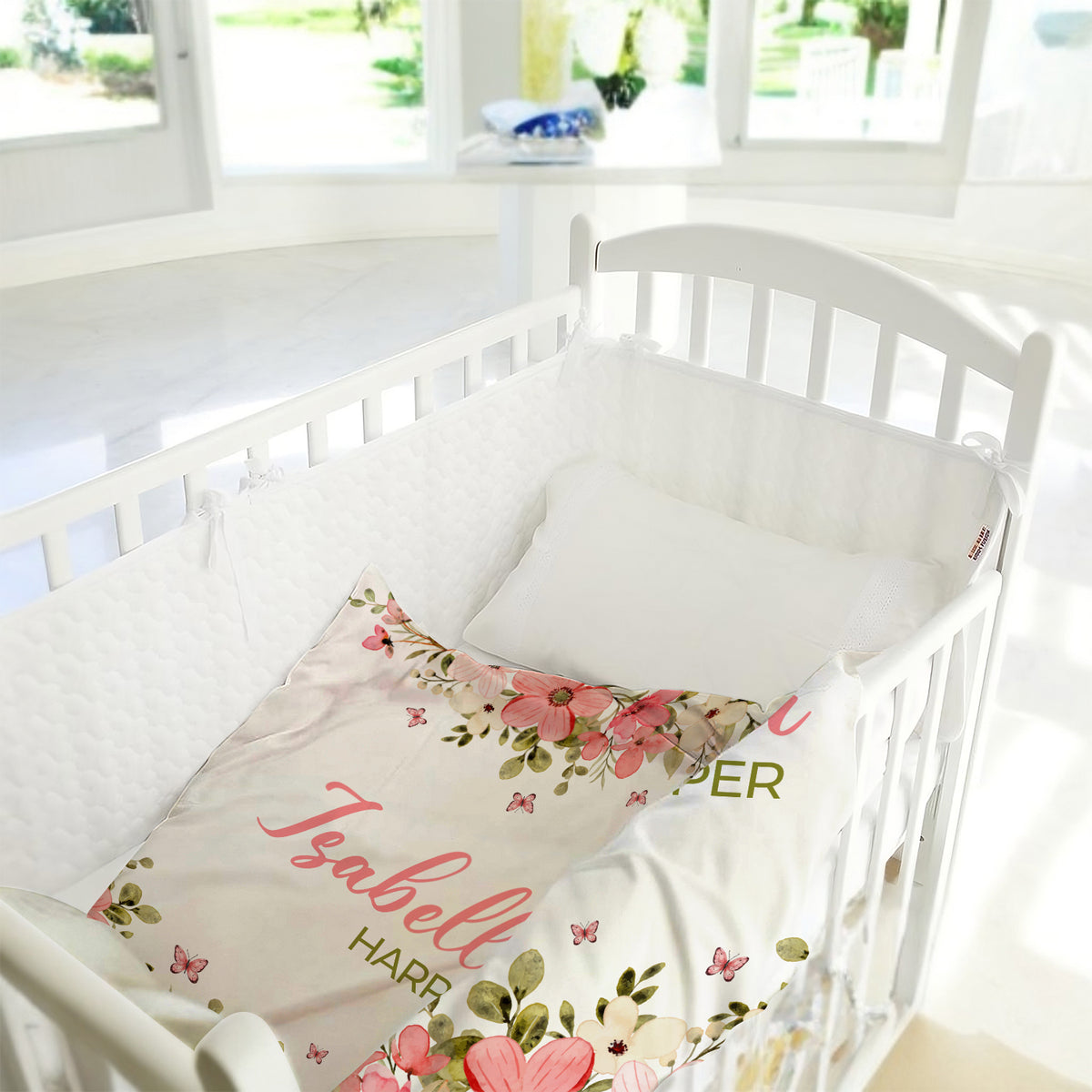 Customized Name Baby Girl Blanket for NewborToddler Nursery Bed Blankets Stroller Crib Shower Gifts, Super Soft Plush Fleece