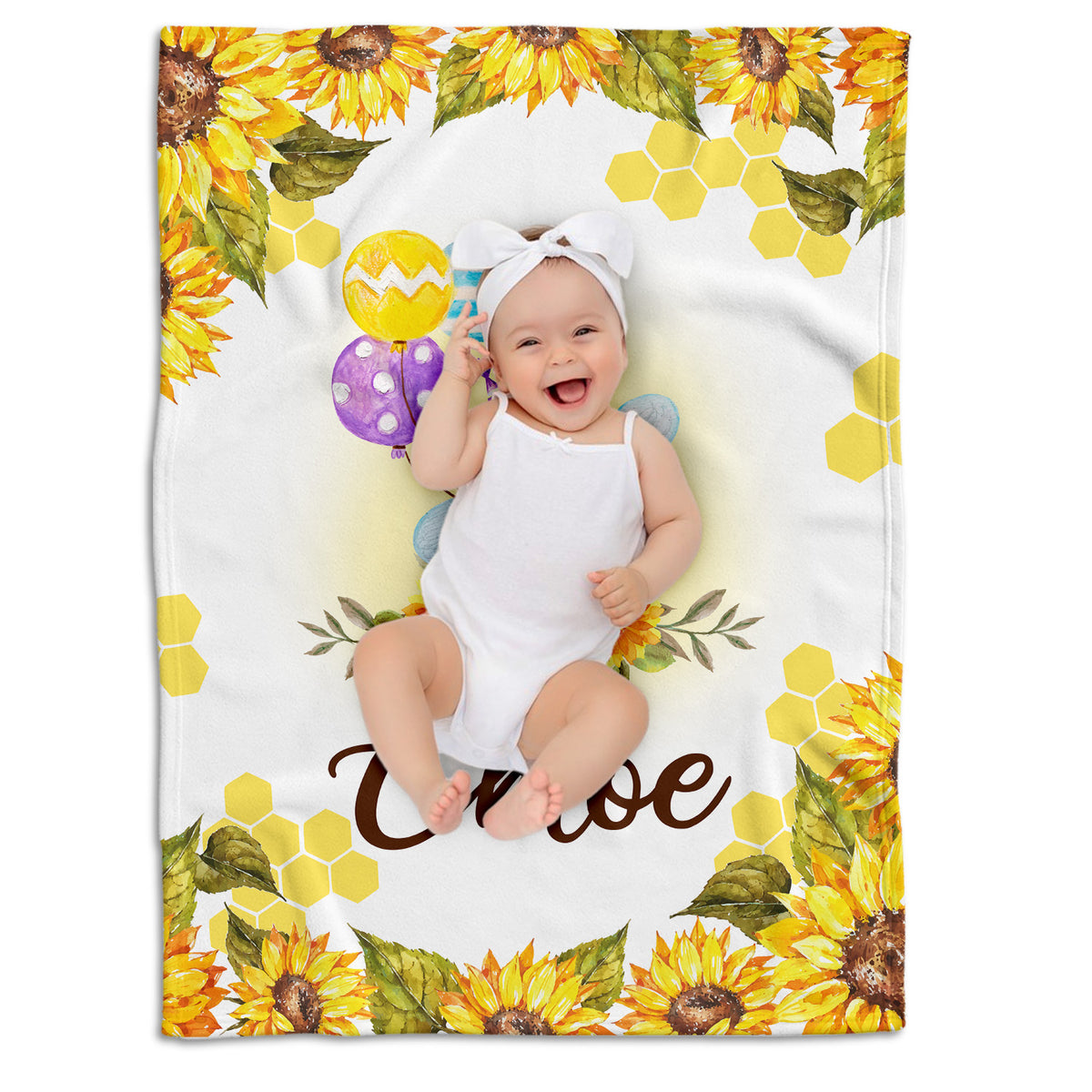 Customized Name Baby Girl Blanket for NewborToddler Nursery Bed Blankets Stroller Crib Shower Gifts, Super Soft Plush Fleece