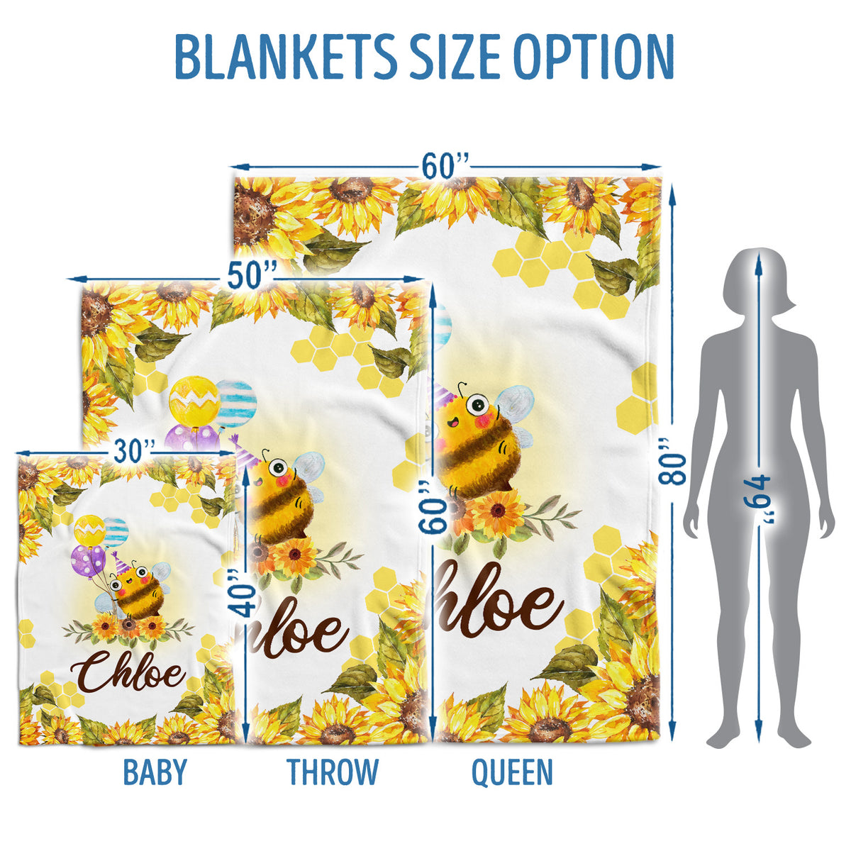 Customized Name Baby Girl Blanket for NewborToddler Nursery Bed Blankets Stroller Crib Shower Gifts, Super Soft Plush Fleece