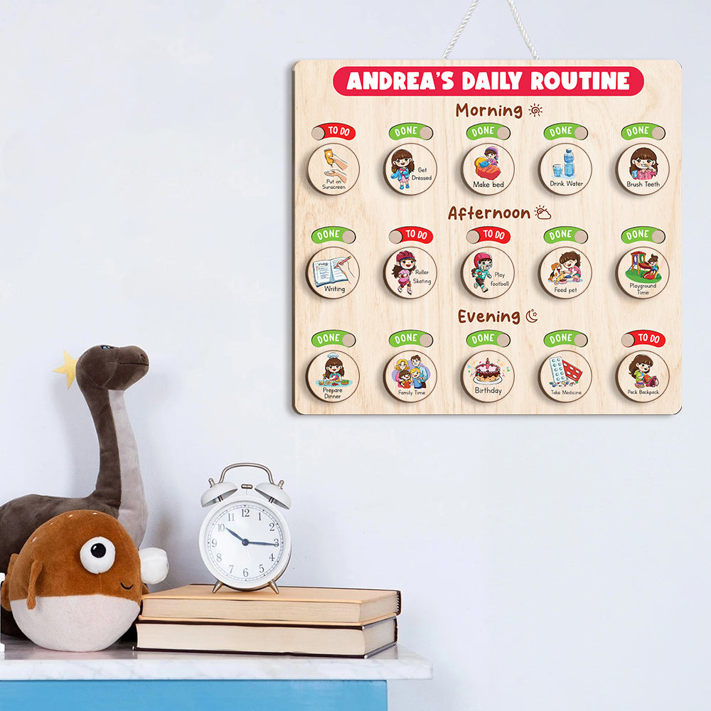 Daily Routine Chart for Kids, Visual Schedule, Chore Reward Chart, Morning Routine Chart For 3 Year Old, Gift For Kids