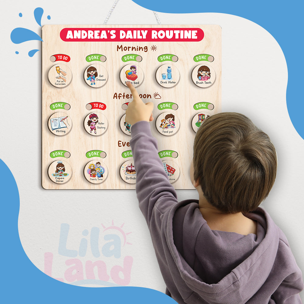 Daily Routine Chart for Kids, Visual Schedule, Chore Reward Chart, Morning Routine Chart For 3 Year Old, Gift For Kids