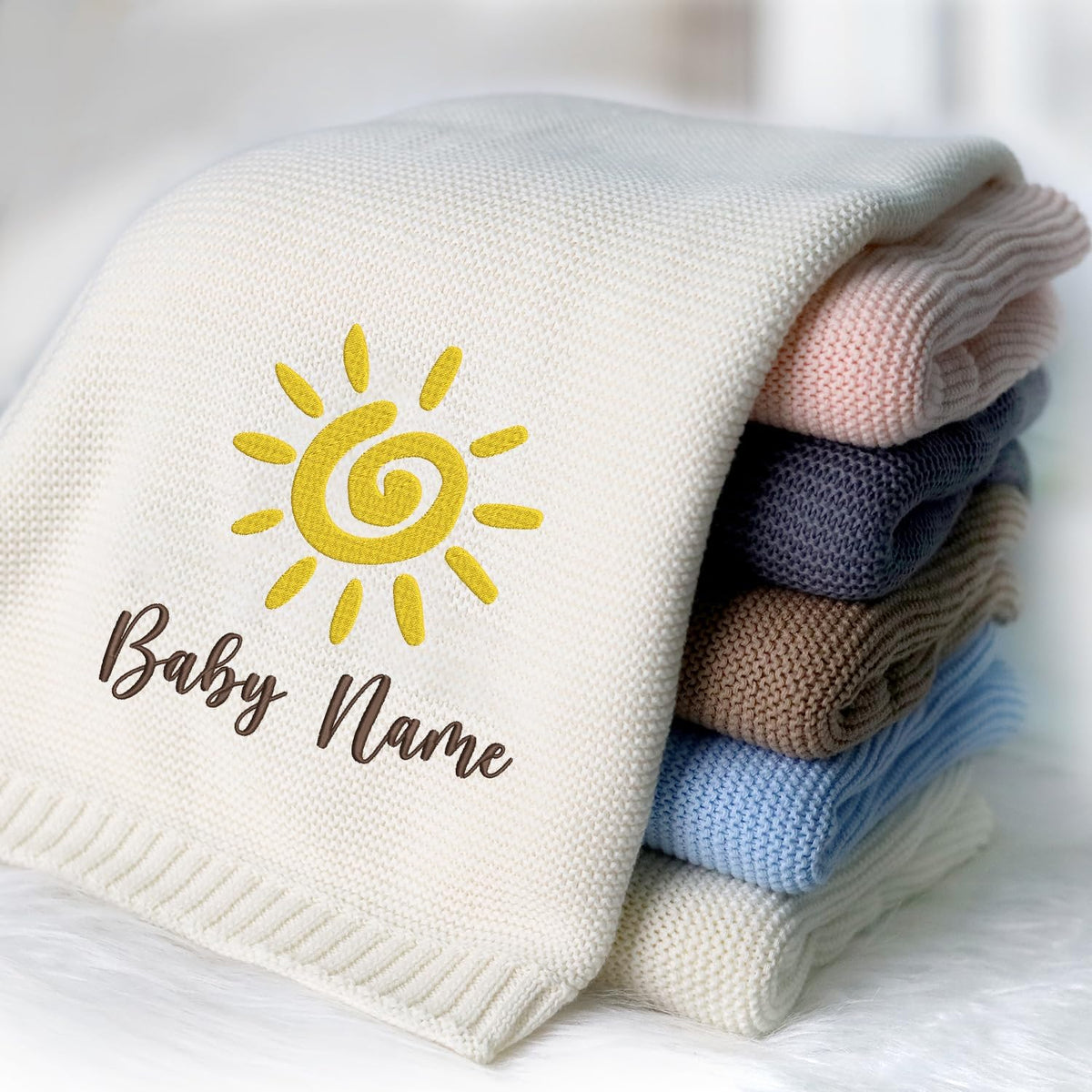 Embroidered Baby Blanket Name, Personalized Baby Blanket with Name for Boy Girl, Strollers Blanket, for Family Friends Pregnancy