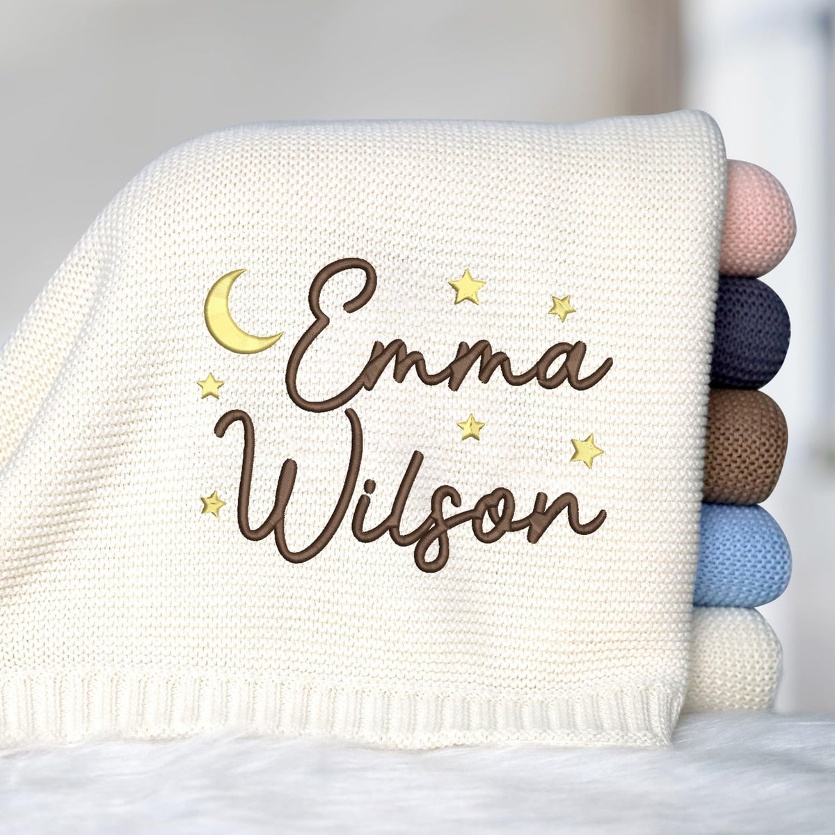 Embroidered Baby Blanket Name, Personalized Baby Blanket with Name for Boys Girls, Strollers Blanket, Car Seat Blanket