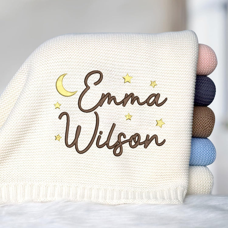 Embroidered Baby Blanket Name, Personalized Baby Blanket with Name for Boys Girls, Strollers Blanket, Car Seat Blanket