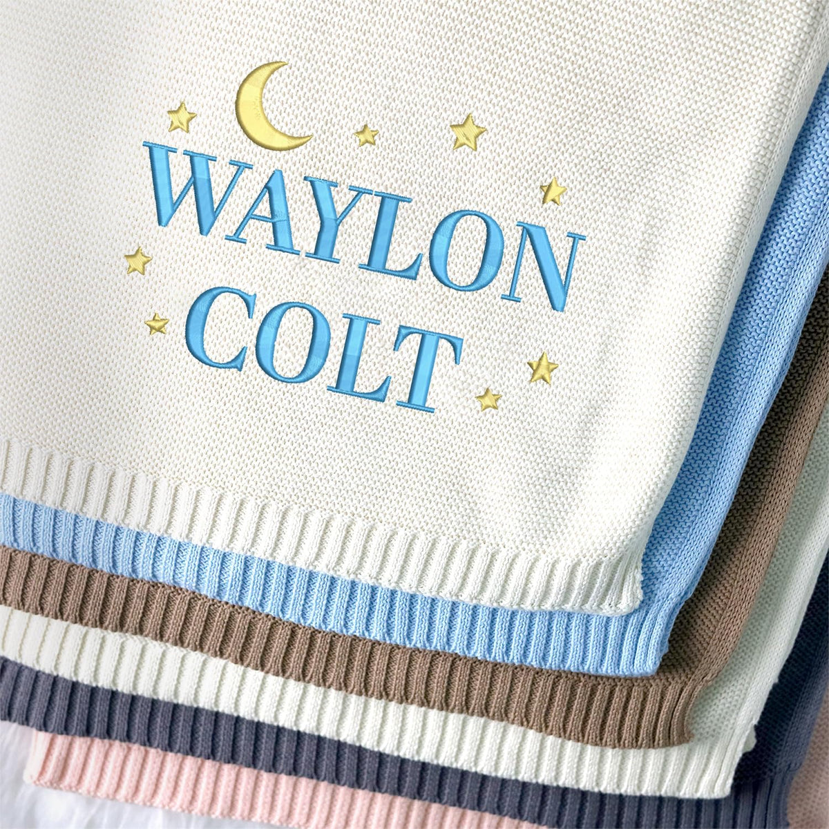 Embroidered Baby Blanket Name, Personalized Baby Blanket with Name for Boys Girls, Strollers Blanket, Car Seat Blanket