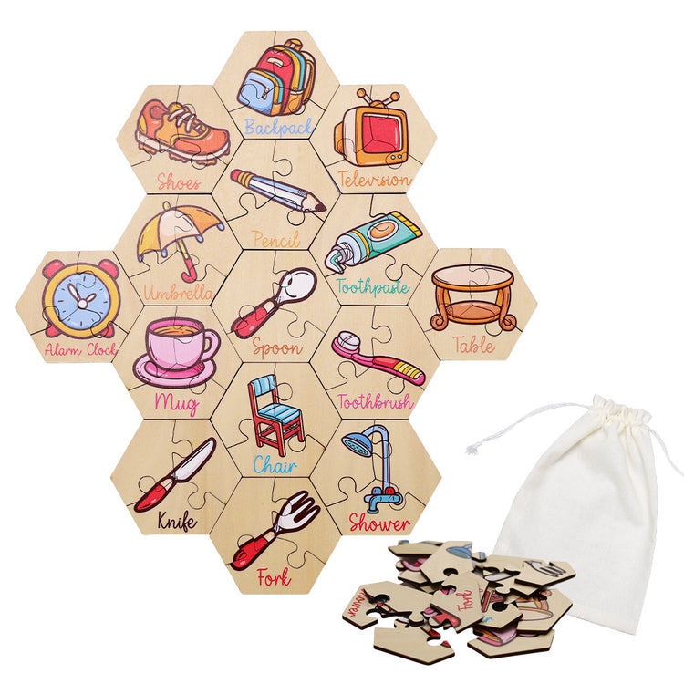 Toddler Wooden Puzzles 15-Piece Learning Set for Ages 2+
