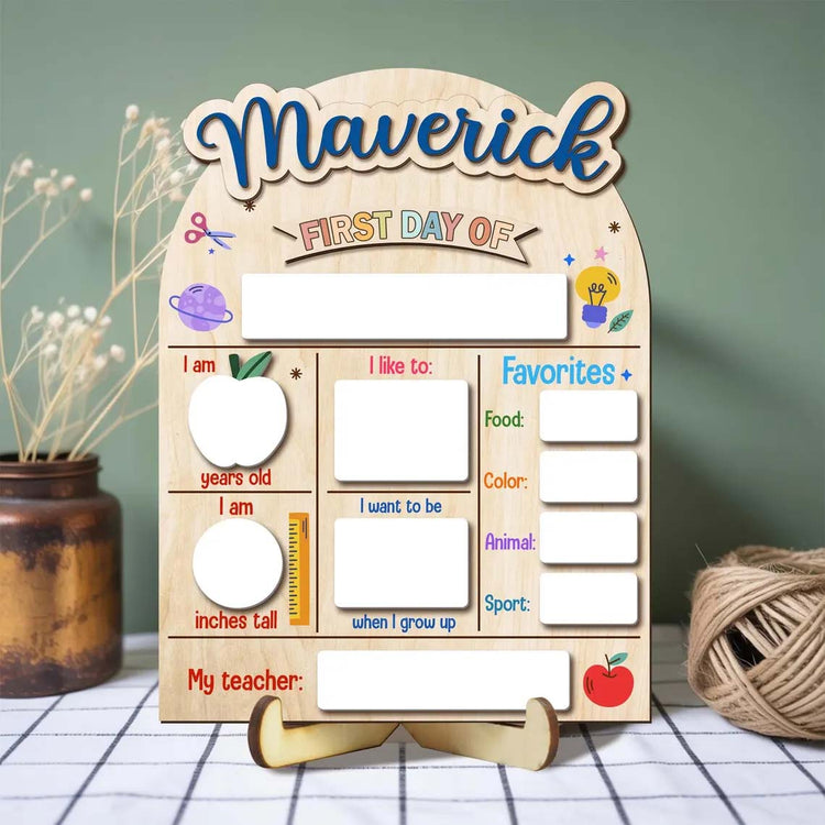 First And Last Day Of School Sign, Reusable Back to School Sign For Photos, Reusable Dry Erase Board, Custom Name 1st Day Of School Board, Gift For Kids
