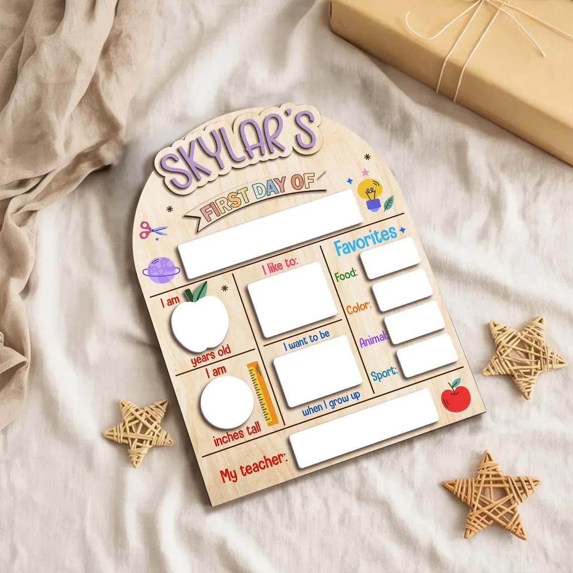 First And Last Day Of School Sign, Reusable Back to School Sign For Photos, Reusable Dry Erase Board, Custom Name 1st Day Of School Board, Gift For Kids