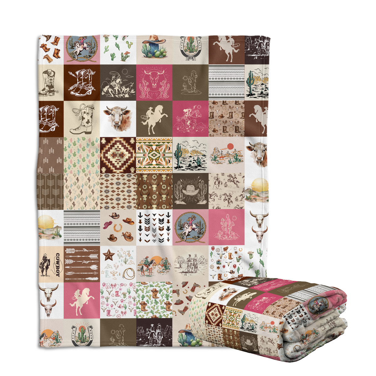 Western Baby Blanket for Boys Girls, Cowboy Baby Blankets for Newborns, Toddlers, Kids