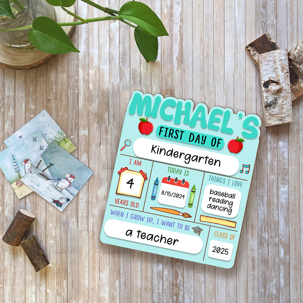 Personalized Wooden School Board Gift Student, First & Last Day of School Board, Kindergarten Sign for Toddler, Gift For Kids