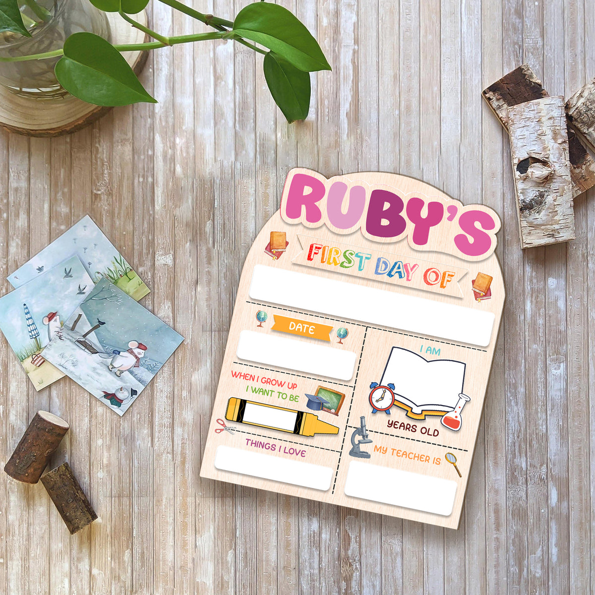 Personalized Wooden School Board Gift Student, First & Last Day of School Board, Gift For Back To School