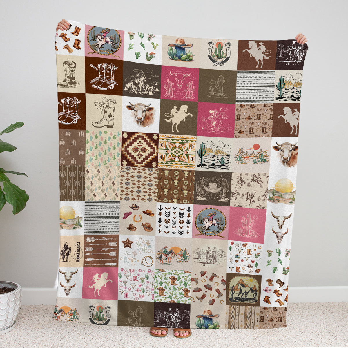 Western Baby Blanket for Boys Girls, Cowboy Baby Blankets for Newborns, Toddlers, Kids